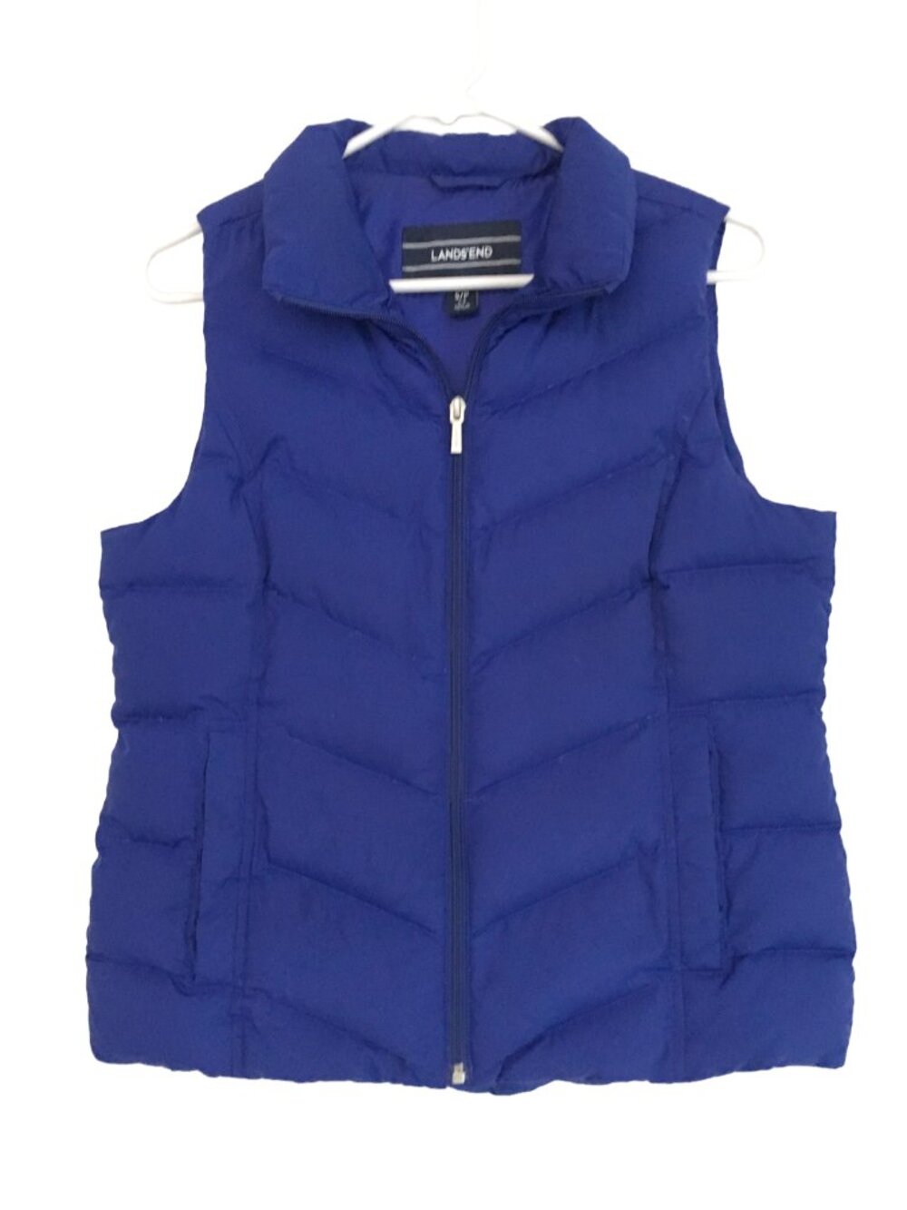 Lands' End Women's Blue Down Puffer Vest Size S/P  6-8